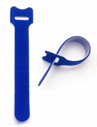 Hyperline Хомут для кабеля, липучка с мягкой застежкой, 135x15 мм, синий (10 шт.)