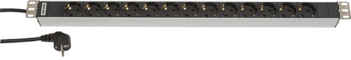 Hyperline Блок розеток, вертикальный, 13 розеток Schuko, кабель питания 2.5м (3х1.5мм2) с вилкой Schuko 16A, 250В, 668x4