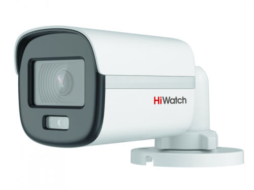 HiWatch 2Мп уличная цилиндрическая HD-TVI камера с LED-подсветкой до 20м, встроенным микрофоном (AoC) и технологией Colo