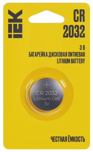 IEK Батарейка дисковая литиевая CR2032 (1шт/блистер)