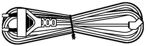 Hyperline Кабель питания для вентилятора 120x120x38 мм, 1 разъем под плоские контакты, с евровилкой без заземления, 1.8 