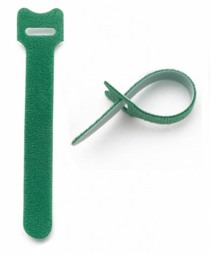 Hyperline Хомут для кабеля, липучка с мягкой застежкой, 180x15 мм, зеленый (10 шт.)