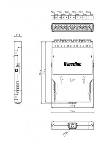 Hyperline Корпус кассеты для оптических претерминированных решений, 6 дуплексных портов LC/PC, ввод кабеля, возможна уст