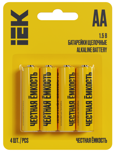 IEK Батарейка щелоч. Alkaline LR06/AA (4шт/блистер)