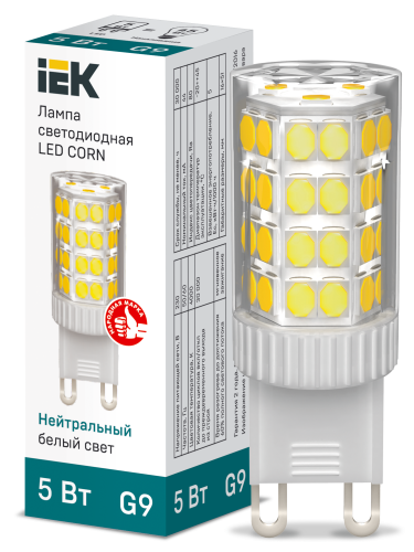 IEK Лампа LED CORN капсула 5Вт 230В 4000К керамика G9