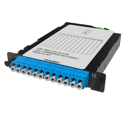 DKC Претерминированная кассета 12ОВ 09/125 OS2, 1xMTP(12)f/6xLC-UPC Duplex, 1/2 HU