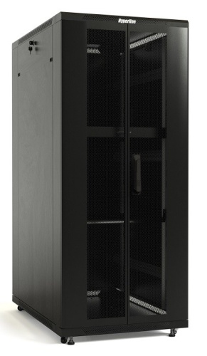 Hyperline Шкаф напольный 19-дюймовый, 27U, 1388x600х600 мм (ВхШхГ), передняя и задняя распашные перфорированные двери (7