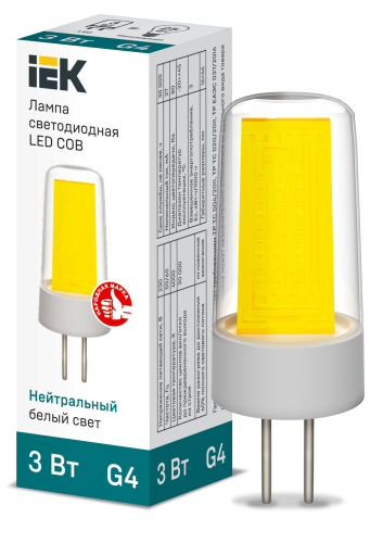 IEK Лампа LED COB капсула 3Вт 230В 4000К керамика G4