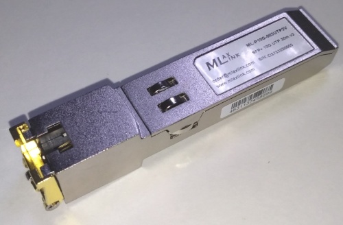 MlaxLink Модуль UTP SFP+, 10Гб/с, 0.03км, RJ45 v.2 HP comp.