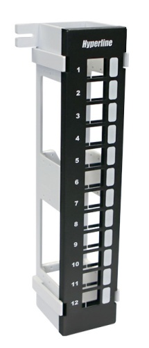 Hyperline Модульная настенная патч-панель на 12 портов, для модулей Keystone Jack, с подставкой