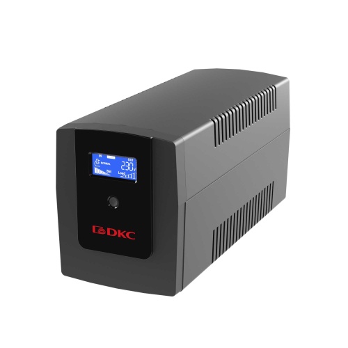 DKC Линейно-интерактивный ИБП, Info, 1200VA/720W, 4xIEC C13, USB + RJ45, LCD, 2x7Aч