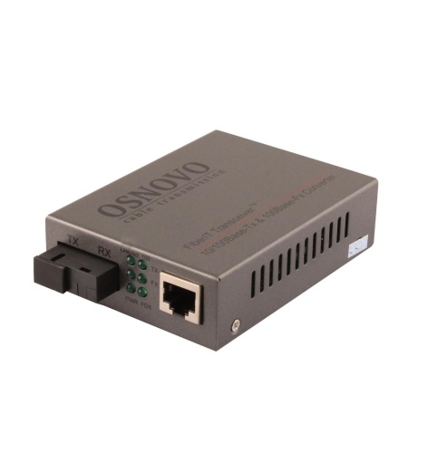 OSNOVO Оптический Fast Ethernet медиаконвертер для передачи Ethernet по одному волокну одномодового оптического кабеля д