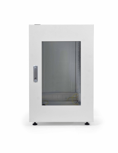 Netfoul Шкаф напольный 19'' 18U 600х600мм, передняя стеклянная дверь, задняя панель глухая, съемная, разобранный, серый