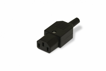 Hyperline Разъем IEC 60320 C13 220В 10A на кабель (плоские контакты внутри разъема), прямой