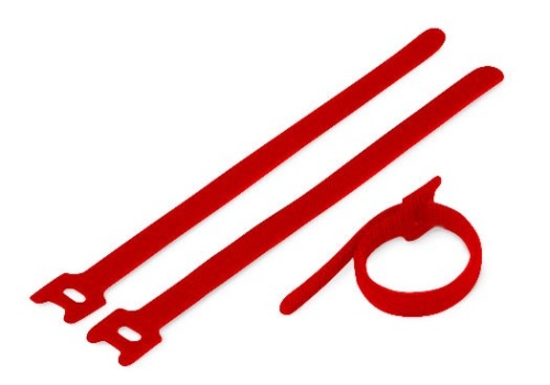 Hyperline Хомут для кабеля, липучка с мягкой застежкой, 210x14 мм, красный