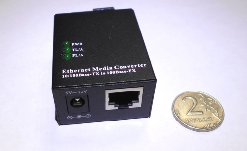 MlaxLink Медиаконвертер одноволоконный UTP/оптоволокно, 100Мбит/с, 20км, 1310/1550нм, RJ45/SC, компактный