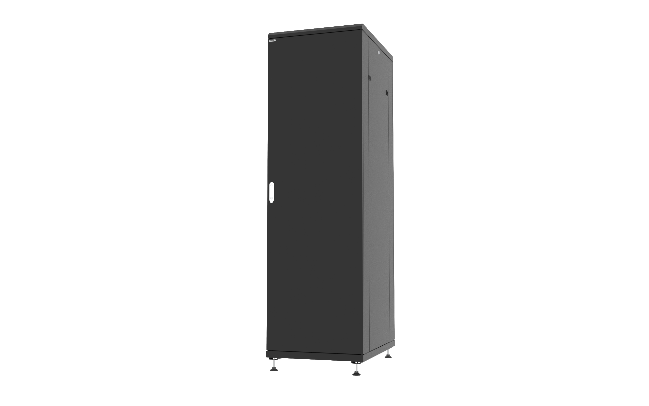 RACK5 Шкаф напольный 19", 22U 600*600мм, передняя цельная стальная дверь, задняя цельная стальная, разобранный, черный