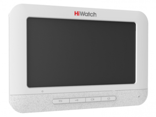 HiWatch 7" цветной TFT монитор 800х480, 4-х проводная схема, подключение 2-х вызывных панелей и 1 дополнительной камеры,