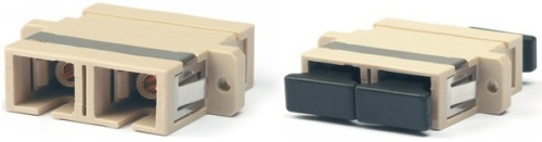 Hyperline Проходной адаптер SC-SC duplex, MM (для многомодового кабеля), корпус пластмассовый, (бежевый)