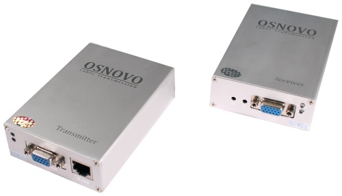 OSNOVO Комплект (передатчик+приёмник) для передачи VGA и аудиосигнала по кабелю UTP CAT5 до 100м