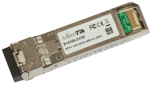 MikroTik Оптический модуль S+85DLC03D SFP+ трансивер, Multi Mode, Dual LC, 10G, 850 нм, до 300 м