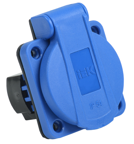 IEK MAGNUM Розетка панельная SCHUKO РП12-3 IP54 синий